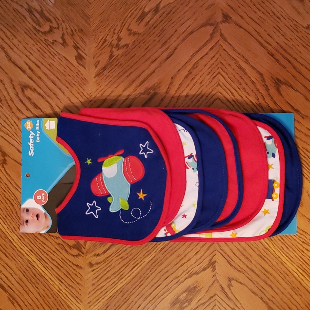 8 Pack of Baby Bibs by Safety 1st New